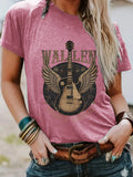T-shirt WALLEN guitar disc print