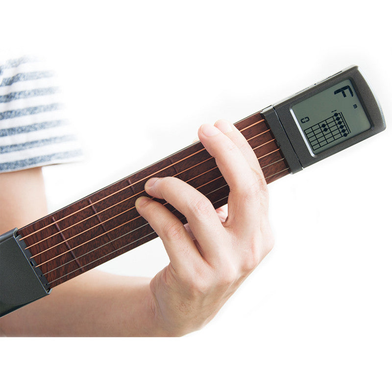 SCT-80 Pocket Guitar Chord Practitioner Portable Guitar Neck Guitar Finger Practice with Screen Display Beat
