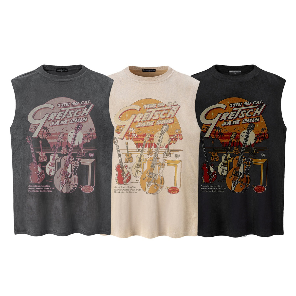 Sunset Guitar Printed Tank Top