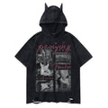 Devil Horn Guitar Printed Short Sleeve