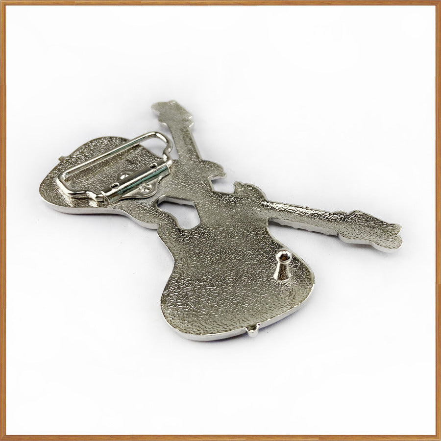 Guitar belt buckle Music belt buckle Western denim casual belt buckle