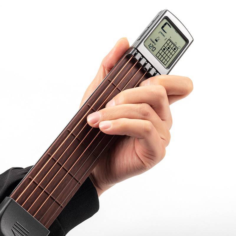SCT-80 Pocket Guitar Chord Practitioner Portable Guitar Neck Guitar Finger Practice with Screen Display Beat