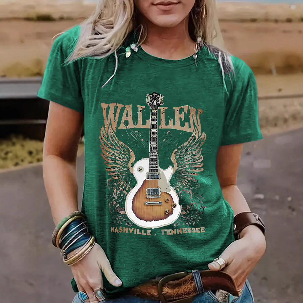 T-shirt women WALLEN guitar print