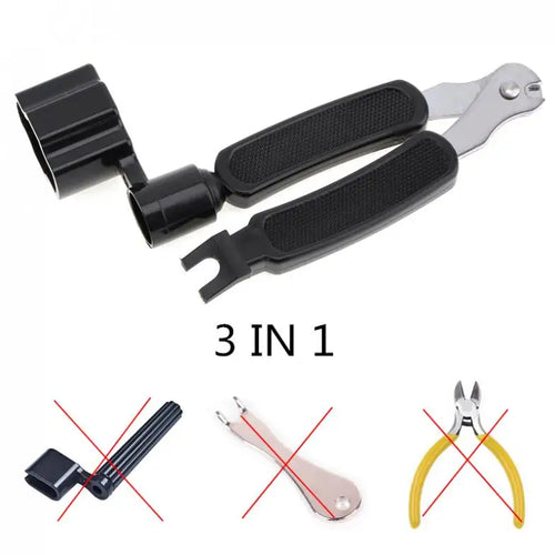 3 in 1 Guitar Peg String Winder + String Pin Puller + String Cutter Guitar Tool Set  Multifunction Guitar Accessories