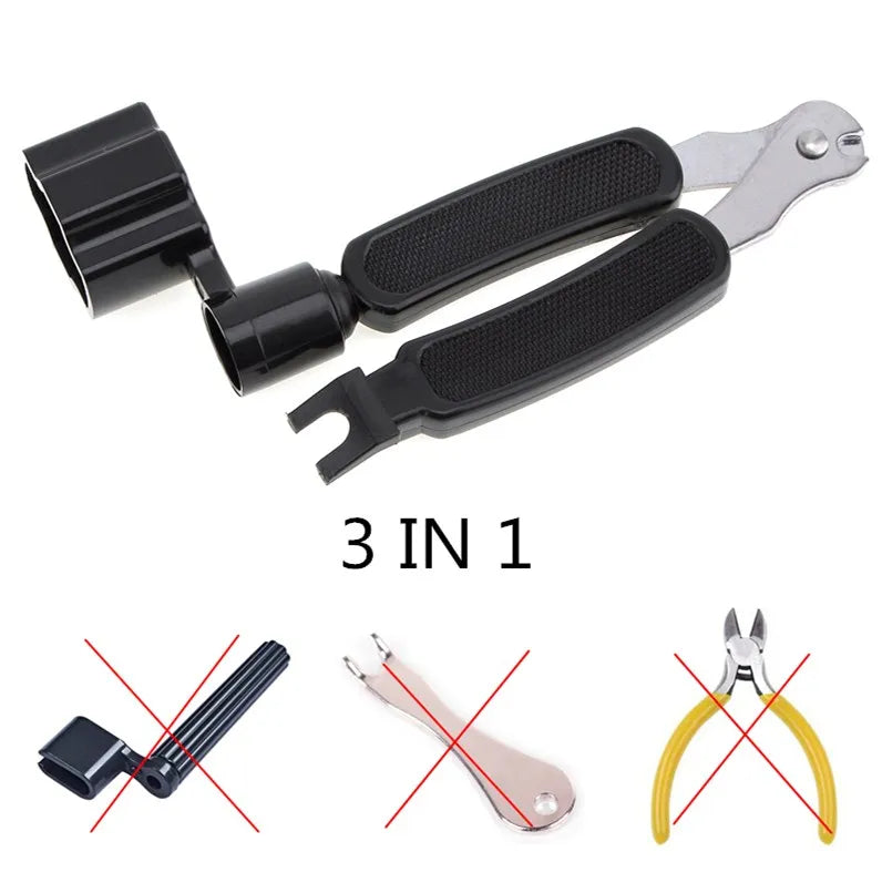 3 in 1 Guitar Peg String Winder + String Pin Puller + String Cutter Guitar Tool Set  Multifunction Guitar Accessories