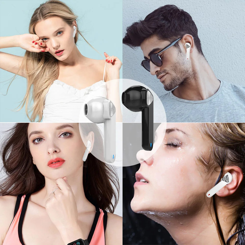TWS Bluetooth Earphones HD Stereo Wireless Headphones  Touch Control Noise Cancelling Gaming Headset Microphone for sport